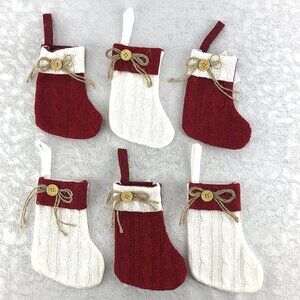 Brother Sister Design Studio White/Red Stocking Gift Card Holders (Set of 6) NWT